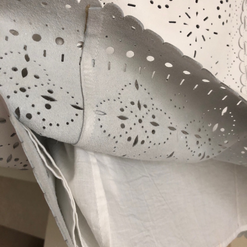 Worth White Perforated Real Leather Skirt Size 8 - Picture 6 of 10